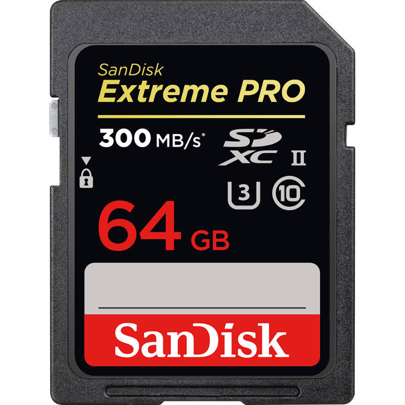 Image of SanDisk SDXC Extreme Pro 64GB 300MB/s C10 UHS-II U3