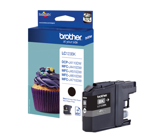 Image of Brother Ink Cartridge Lc-123Bk Black 600 Pages