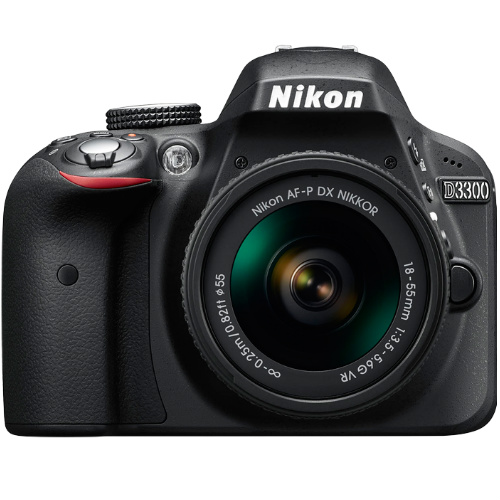 Image of Digitale spiegelreflexcamera Nikon D3300 Kit Incl. AF-P 18-55 mm VR 24.2 Mpix Zwart Full-HD video-opname, Flitsschoen