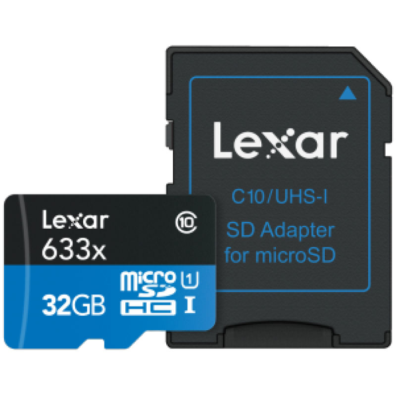 Image of Lexar MicroSDHC 32GB High-Performance UHS-I 633x