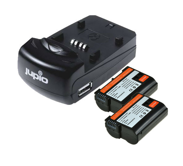 Image of Jupio Kit met 2x Battery EN-EL15 1700mAh + USB Single Charger