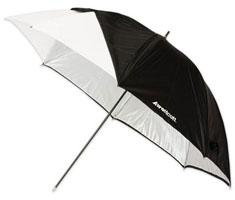 Image of Westcott 152cm/60 Inch Opvouwbare paraplu Optical White Satin met verwijderbare Black Cover