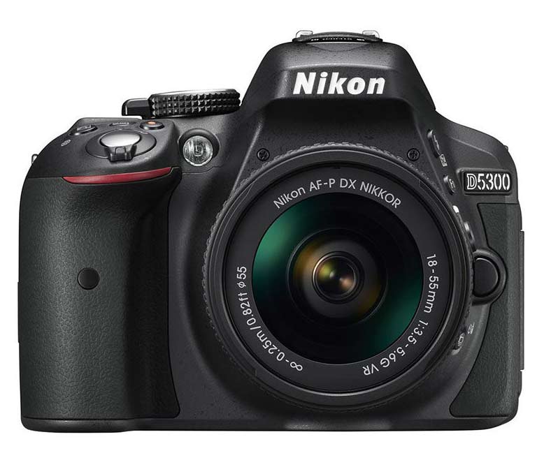 Image of Digitale spiegelreflexcamera Nikon D5300 Kit Incl. AF-P 18-55 mm VR 24.2 Mpix Zwart WiFi, Full-HD video-opname
