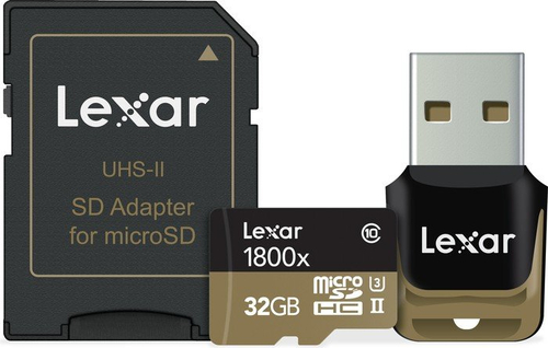 Image of Lexar microSDHC Professional 32GB 1800x UHS-II