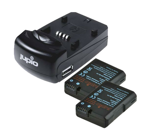 Image of Jupio Kit met 2x Battery EN-EL14/EN-EL14A 1100mAh + USB Single Charger