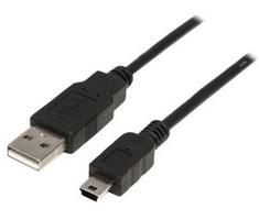 Image of USB 2.0 naar Mini-USB (4 pin), 2 meter zwart