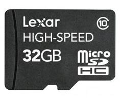 Image of Lexar MicroSDHC 32GB Class 10