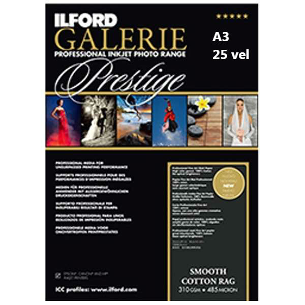 Image of Ilford GALERIE Prestige Smooth Cotton Rag A3 25 vel