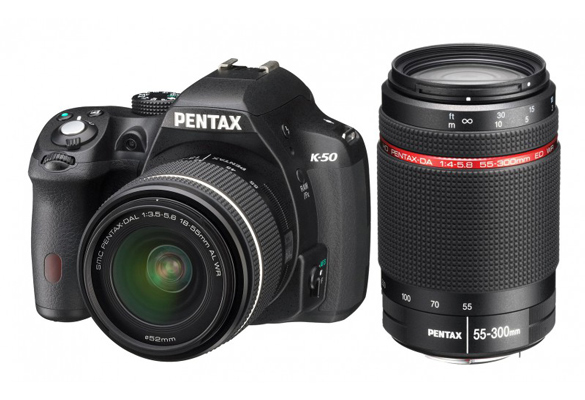 Image of Pentax K-50 + Dal 18-55 WR + HD 55-300 WR Zwart