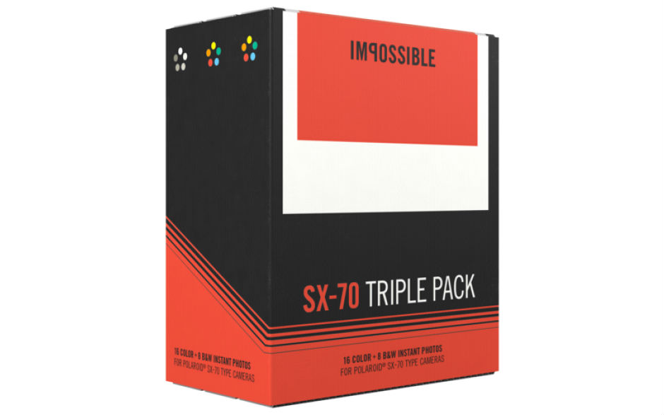 Image of 1x3 Impossible film voor SX-70 (2x color, 1x b&w)