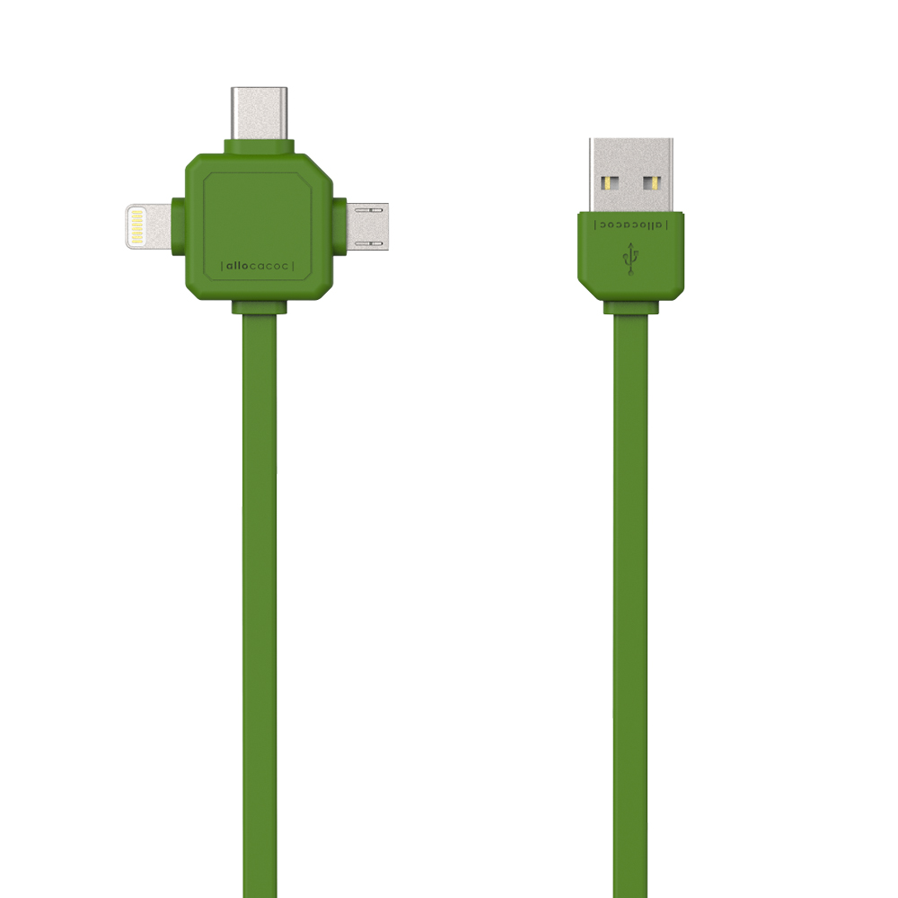 Image of Allocacoc 3-in-1 USB-kabel Groen