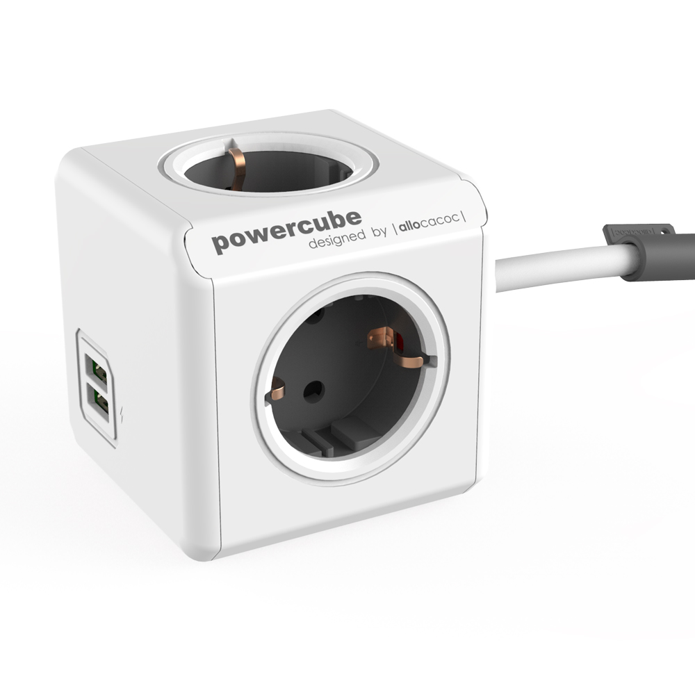 Image of Allocacoc Bn3001 powercube_extended usb 1.5m eu