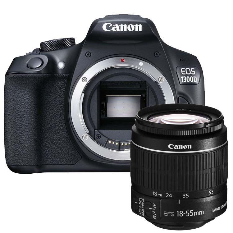 Image of Canon Camera Kit EOS 1300D 18.7 Megapixel, WiFi, NFC + 18-55mm IS II
