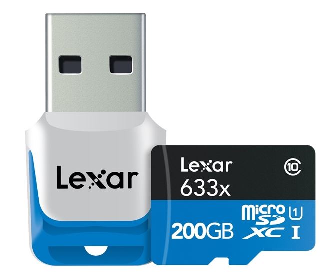 Image of Lexar MicroSDXC 200GB High-Performance UHS-I 633x