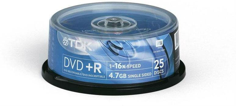 Image of TDK DVD+R 4,7Gb 16X 25-Spindle
